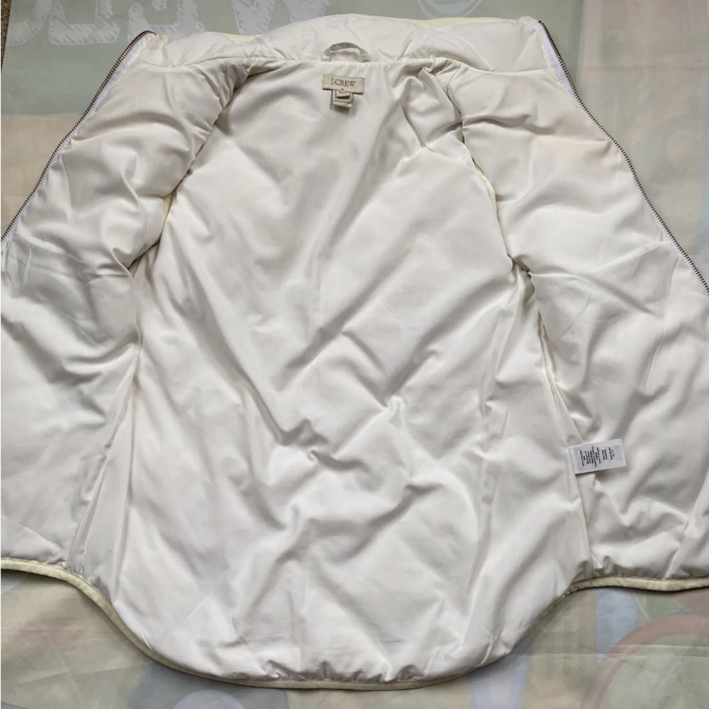 J CREW Women Cream Quilted Full Zip Puffer Vest Size XXS - Picture 10 of 13